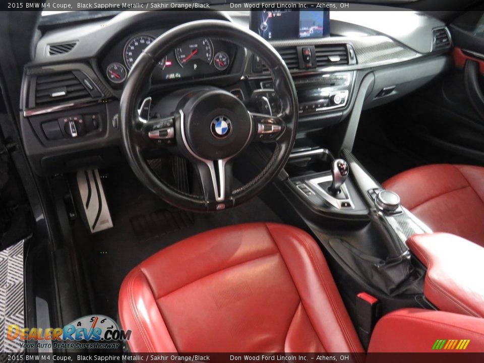 2015 BMW M4 Coupe Black Sapphire Metallic / Sakhir Orange/Black Photo #22