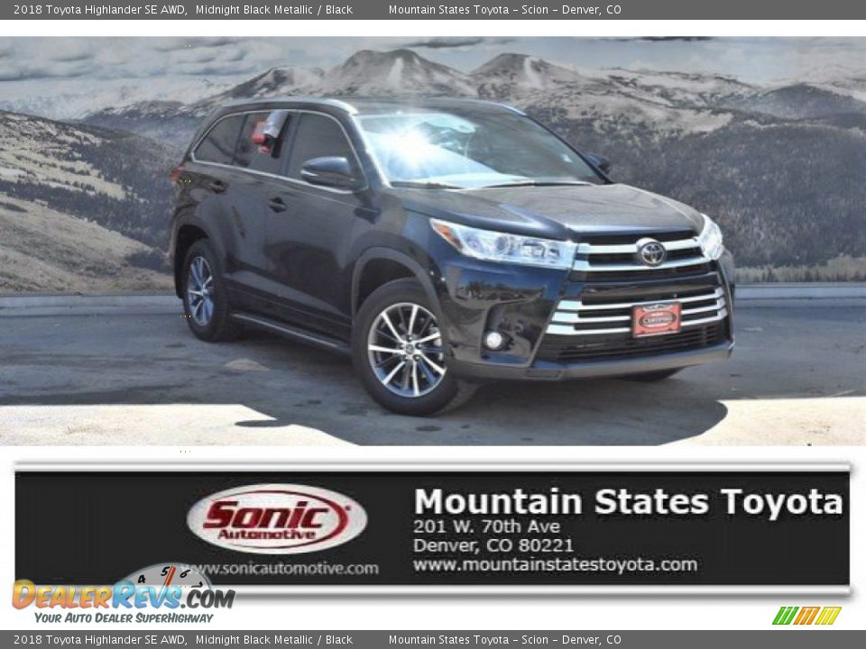 2018 Toyota Highlander SE AWD Midnight Black Metallic / Black Photo #1