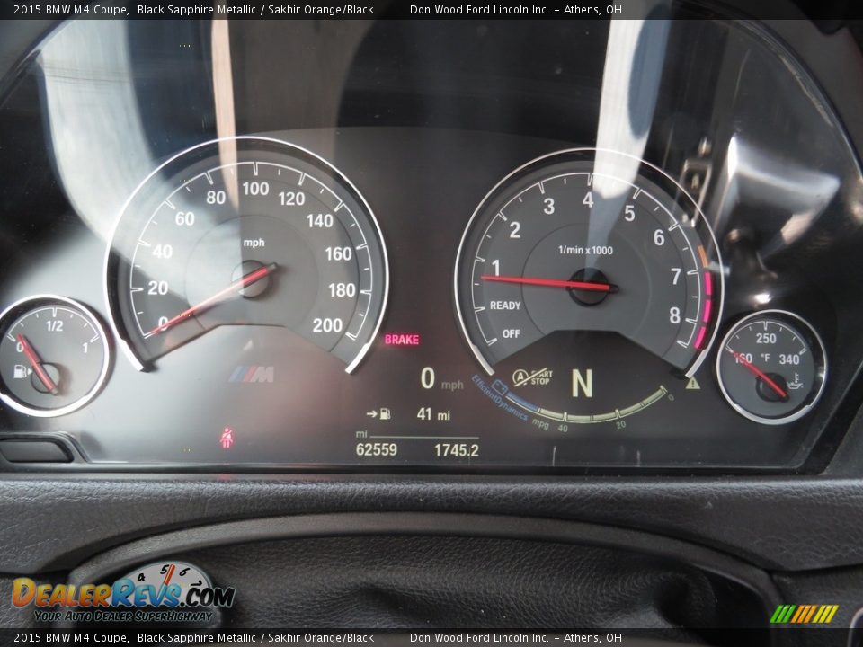 2015 BMW M4 Coupe Black Sapphire Metallic / Sakhir Orange/Black Photo #28
