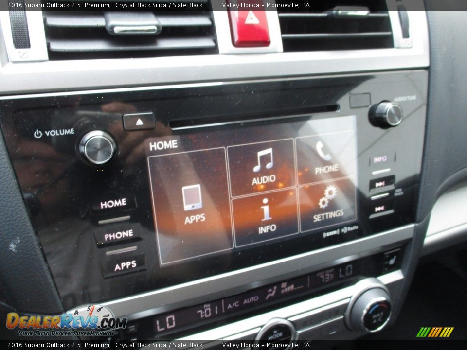 2016 Subaru Outback 2.5i Premium Crystal Black Silica / Slate Black Photo #16