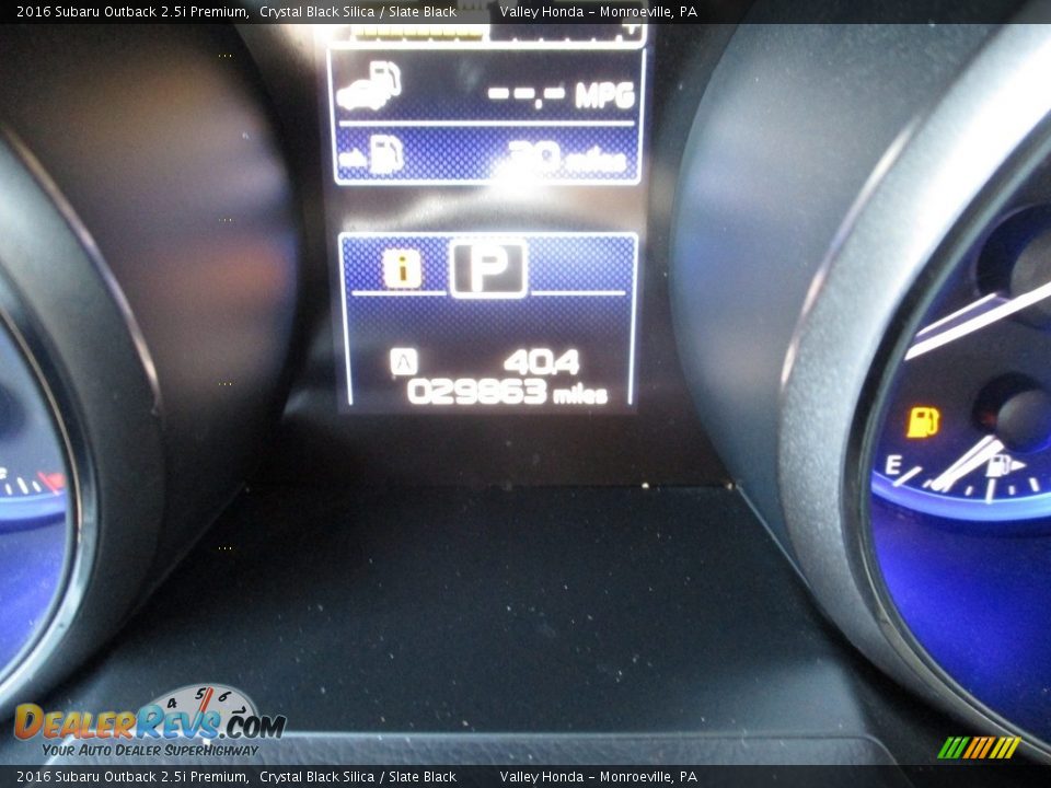 2016 Subaru Outback 2.5i Premium Crystal Black Silica / Slate Black Photo #20