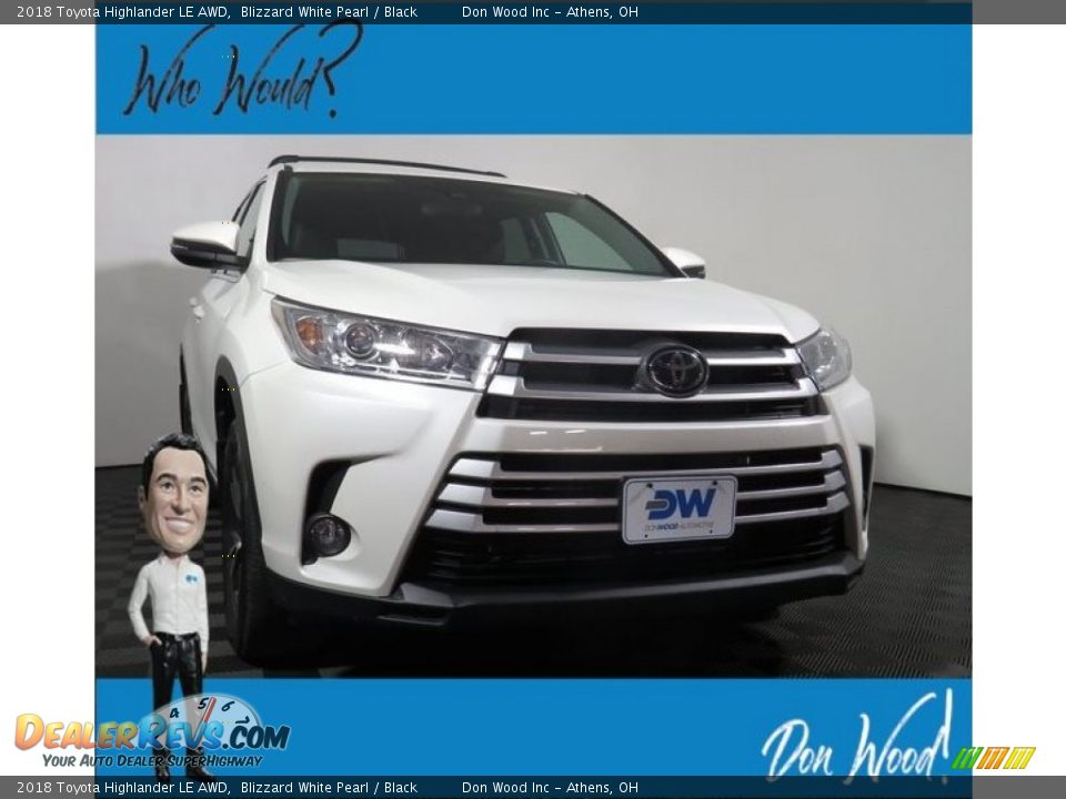 2018 Toyota Highlander LE AWD Blizzard White Pearl / Black Photo #1