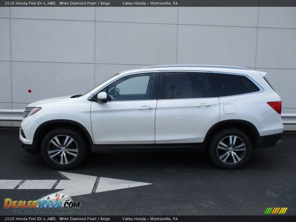 2016 Honda Pilot EX-L AWD White Diamond Pearl / Beige Photo #2