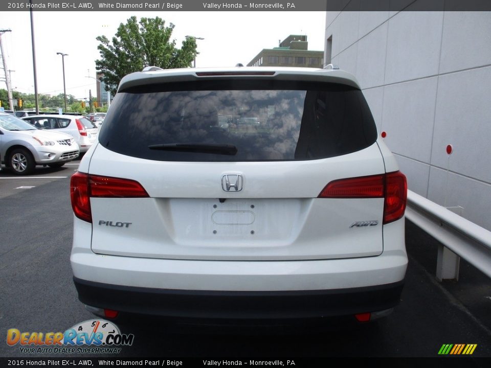 2016 Honda Pilot EX-L AWD White Diamond Pearl / Beige Photo #4