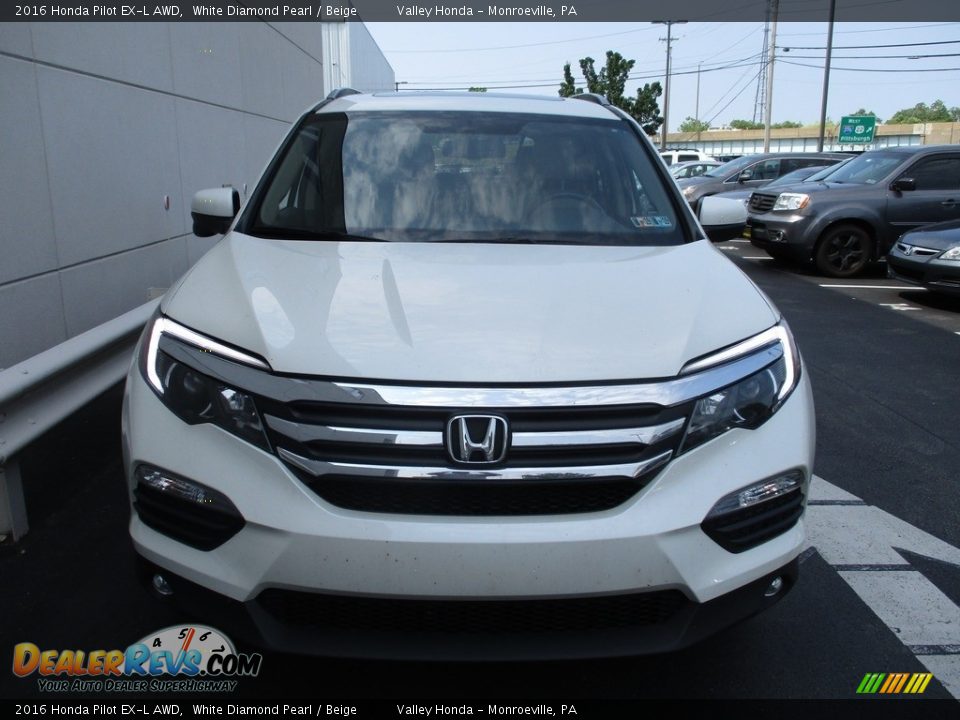 2016 Honda Pilot EX-L AWD White Diamond Pearl / Beige Photo #7