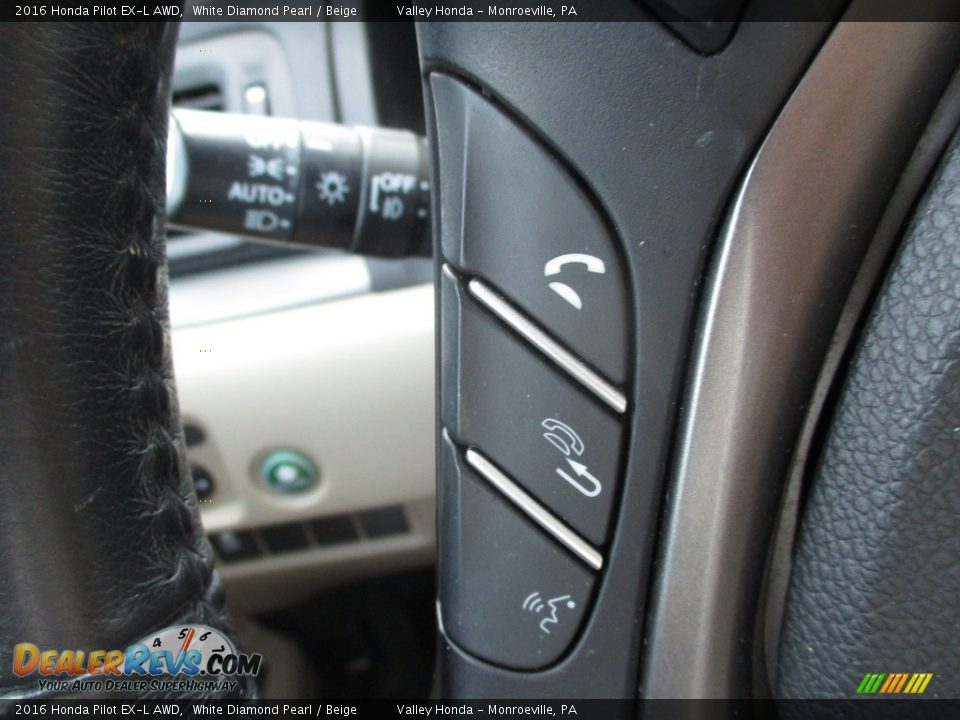 2016 Honda Pilot EX-L AWD White Diamond Pearl / Beige Photo #18