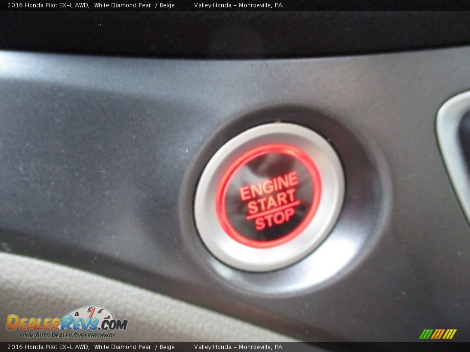 2016 Honda Pilot EX-L AWD White Diamond Pearl / Beige Photo #19