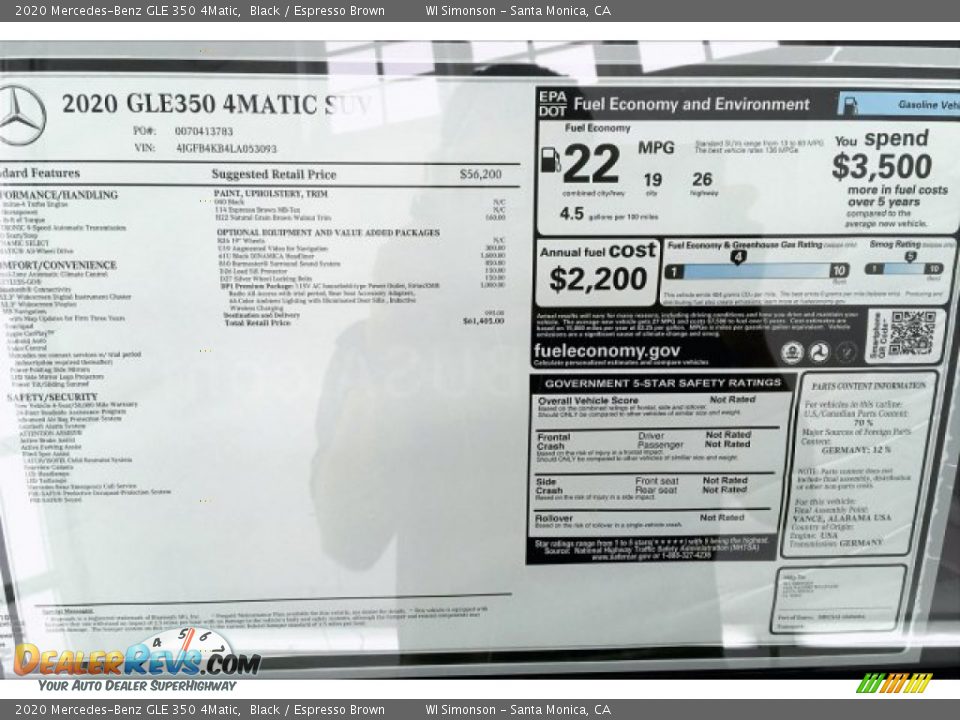 2020 Mercedes-Benz GLE 350 4Matic Black / Espresso Brown Photo #10