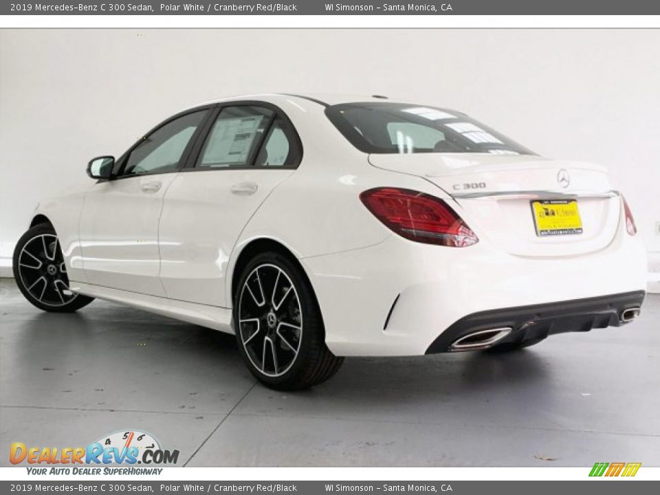 2019 Mercedes-Benz C 300 Sedan Polar White / Cranberry Red/Black Photo #2