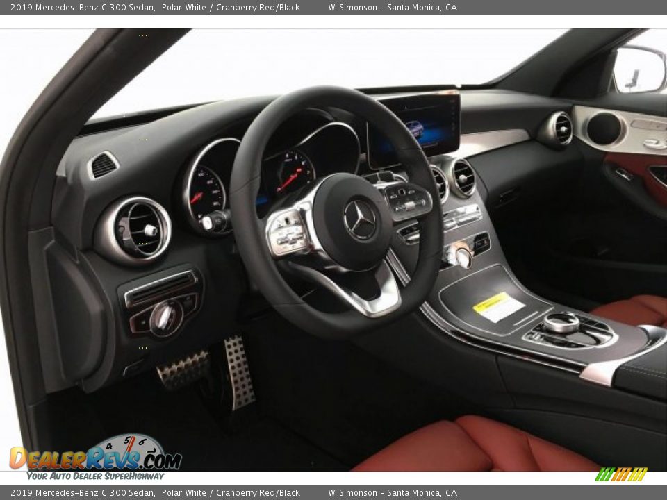 2019 Mercedes-Benz C 300 Sedan Polar White / Cranberry Red/Black Photo #4