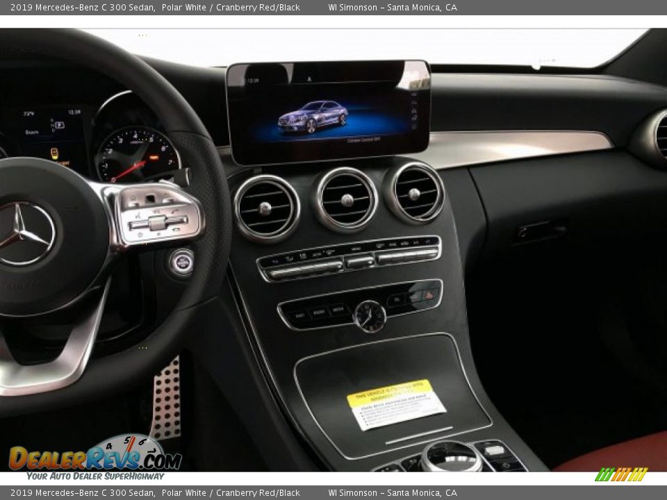 2019 Mercedes-Benz C 300 Sedan Polar White / Cranberry Red/Black Photo #6