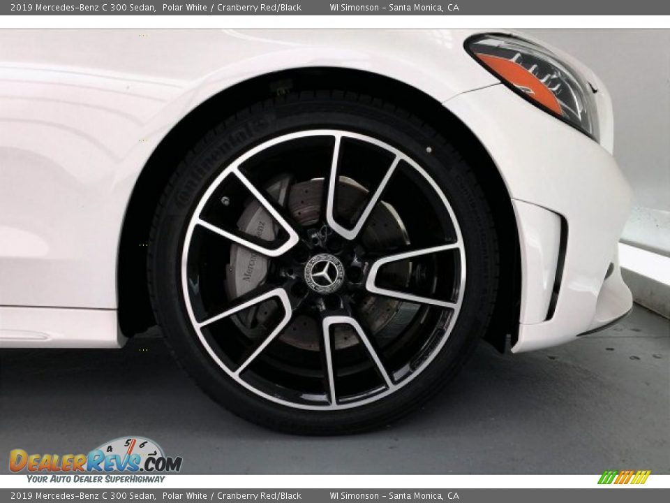 2019 Mercedes-Benz C 300 Sedan Polar White / Cranberry Red/Black Photo #9
