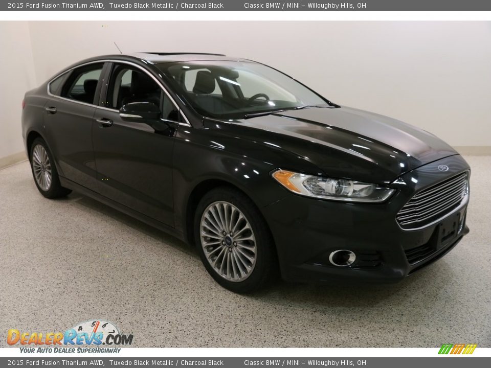 2015 Ford Fusion Titanium AWD Tuxedo Black Metallic / Charcoal Black Photo #1