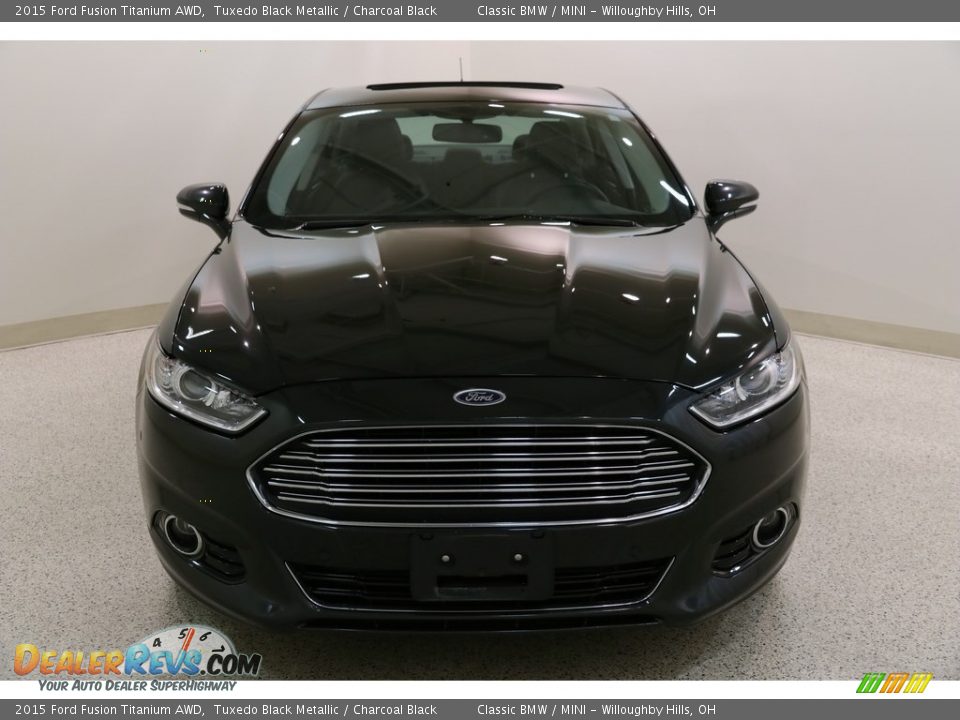 2015 Ford Fusion Titanium AWD Tuxedo Black Metallic / Charcoal Black Photo #2