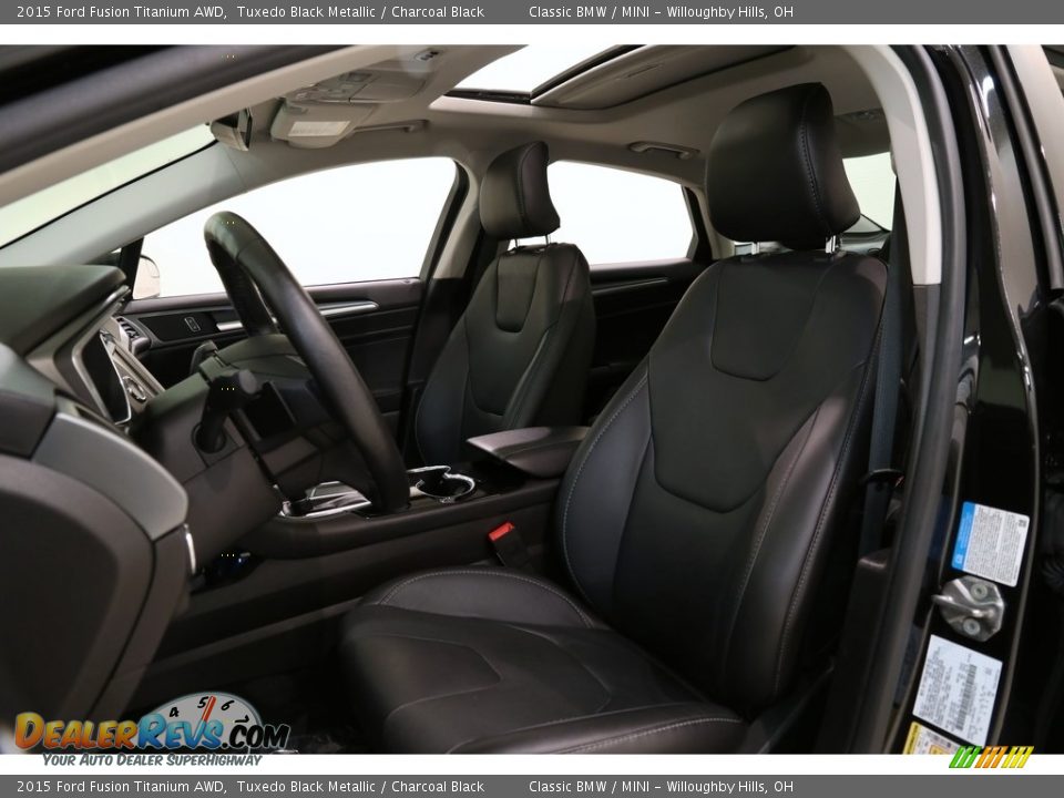 2015 Ford Fusion Titanium AWD Tuxedo Black Metallic / Charcoal Black Photo #6