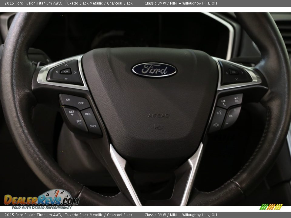 2015 Ford Fusion Titanium AWD Tuxedo Black Metallic / Charcoal Black Photo #7