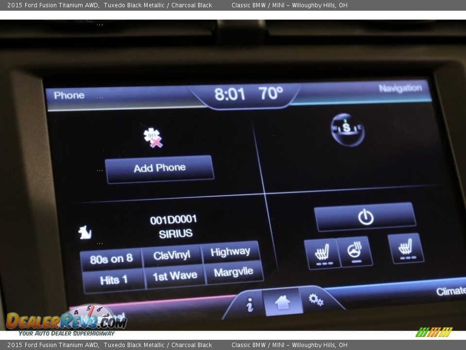 2015 Ford Fusion Titanium AWD Tuxedo Black Metallic / Charcoal Black Photo #10