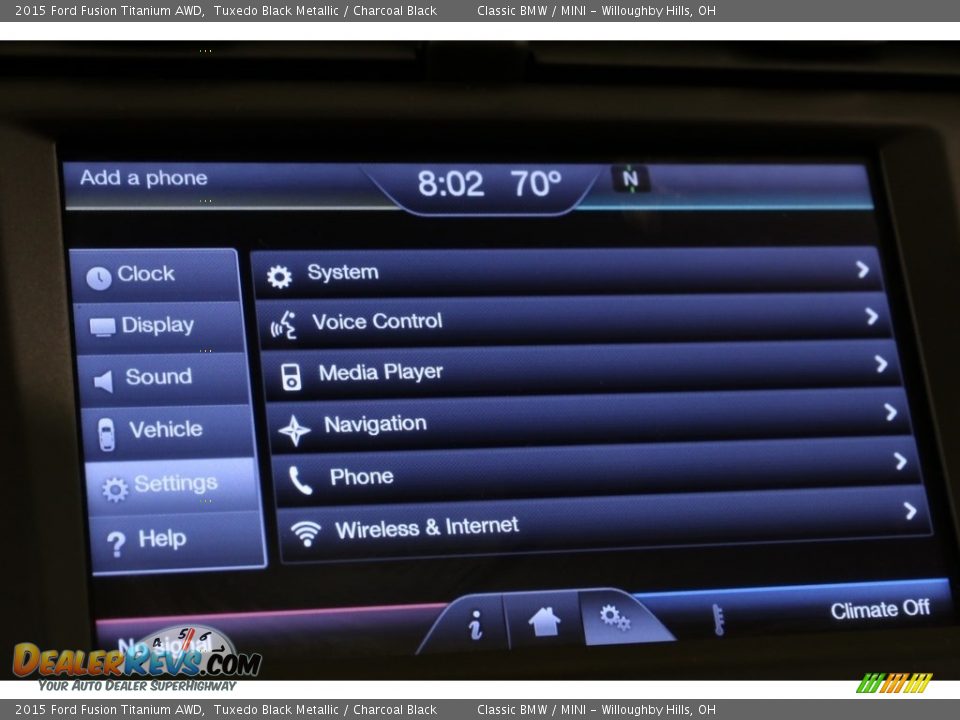 2015 Ford Fusion Titanium AWD Tuxedo Black Metallic / Charcoal Black Photo #14