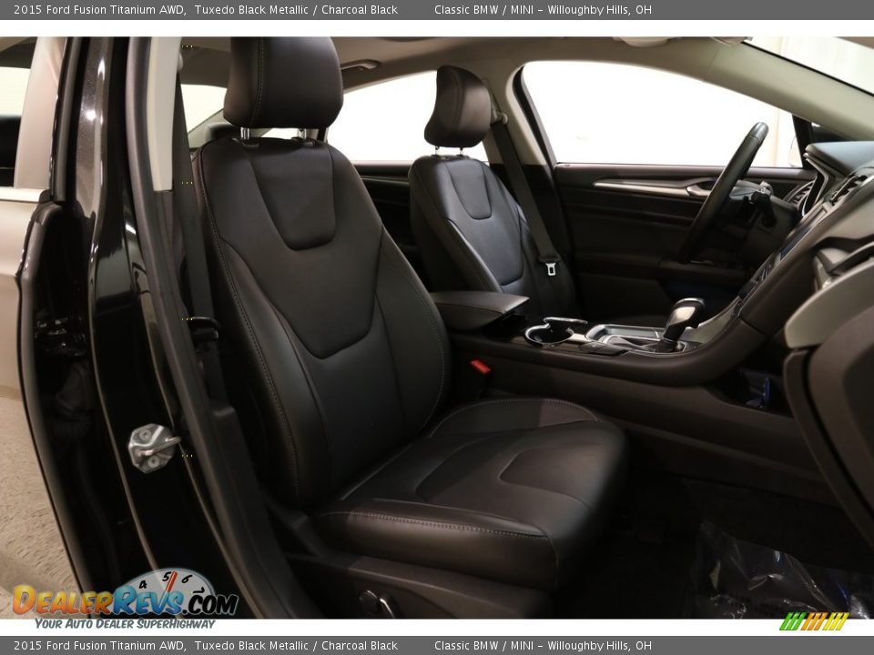 2015 Ford Fusion Titanium AWD Tuxedo Black Metallic / Charcoal Black Photo #16
