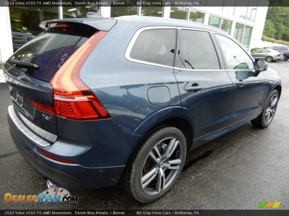 2019 Volvo XC60 T6 AWD Momentum Denim Blue Metallic / Blonde Photo #2