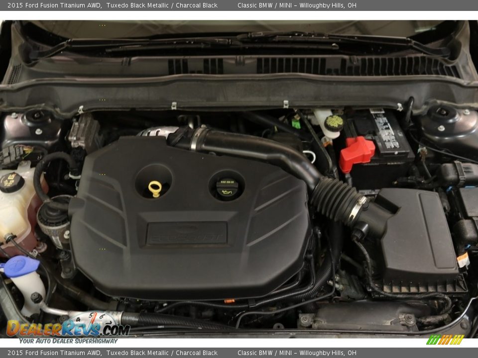 2015 Ford Fusion Titanium AWD Tuxedo Black Metallic / Charcoal Black Photo #20