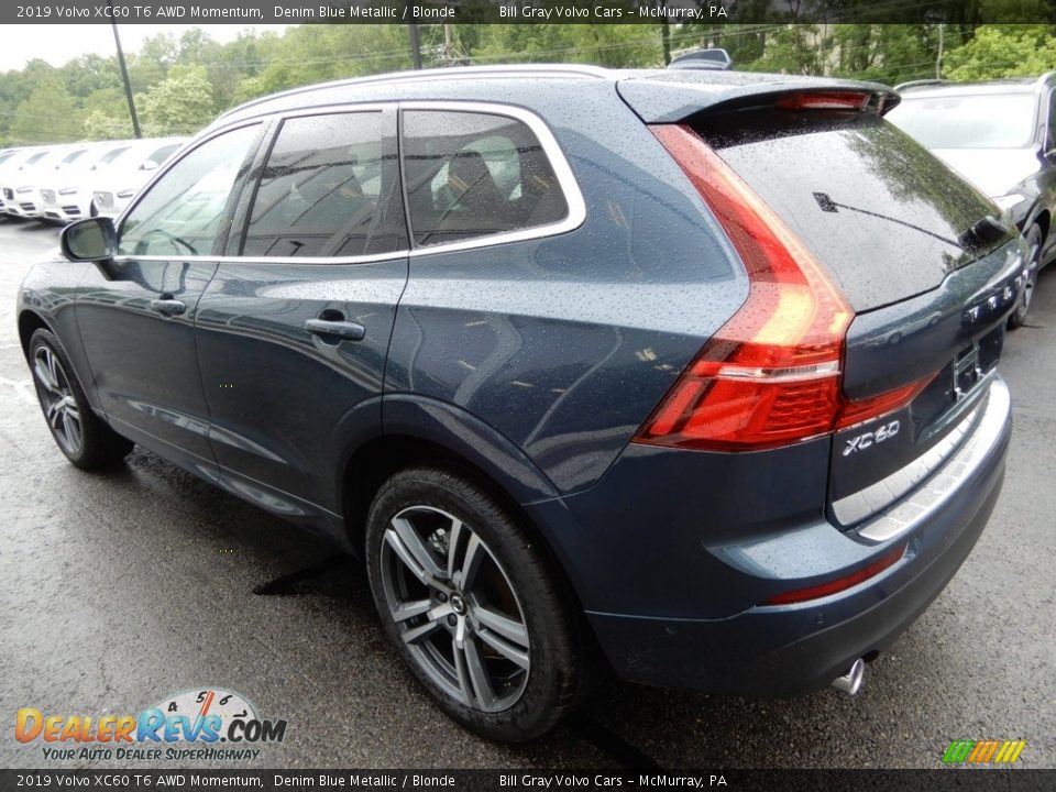 2019 Volvo XC60 T6 AWD Momentum Denim Blue Metallic / Blonde Photo #4