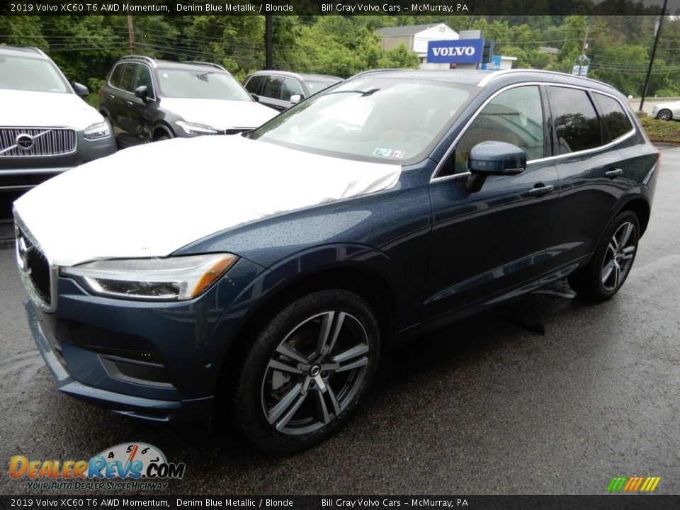 2019 Volvo XC60 T6 AWD Momentum Denim Blue Metallic / Blonde Photo #5