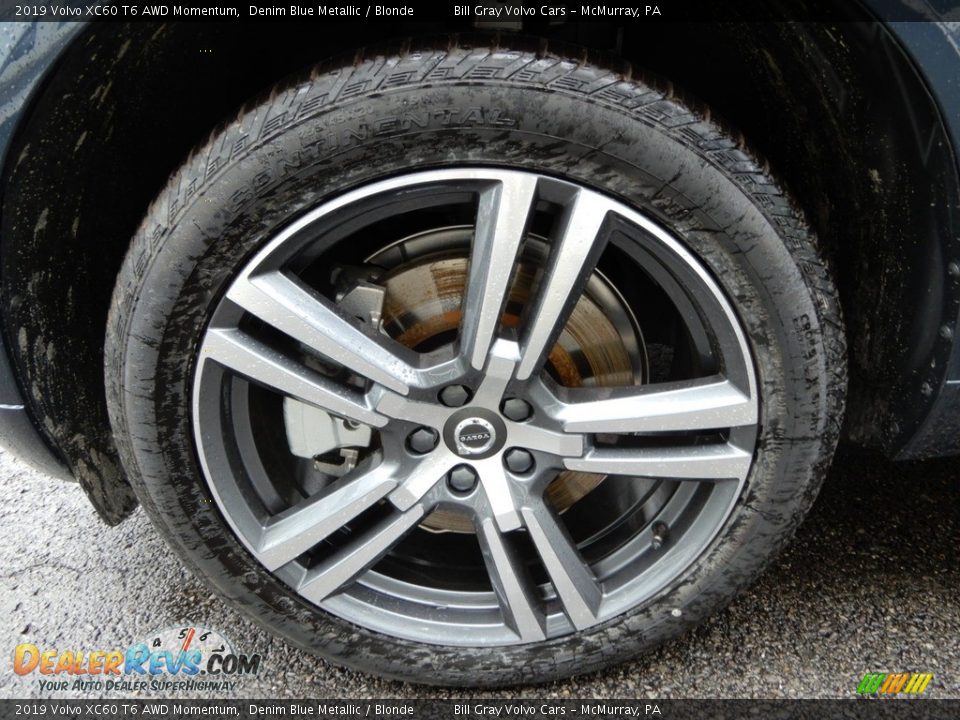 2019 Volvo XC60 T6 AWD Momentum Denim Blue Metallic / Blonde Photo #6