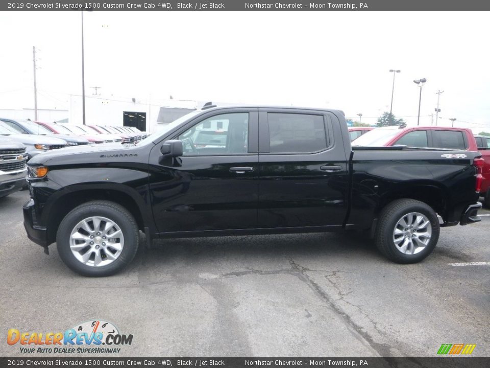 2019 Chevrolet Silverado 1500 Custom Crew Cab 4WD Black / Jet Black Photo #2