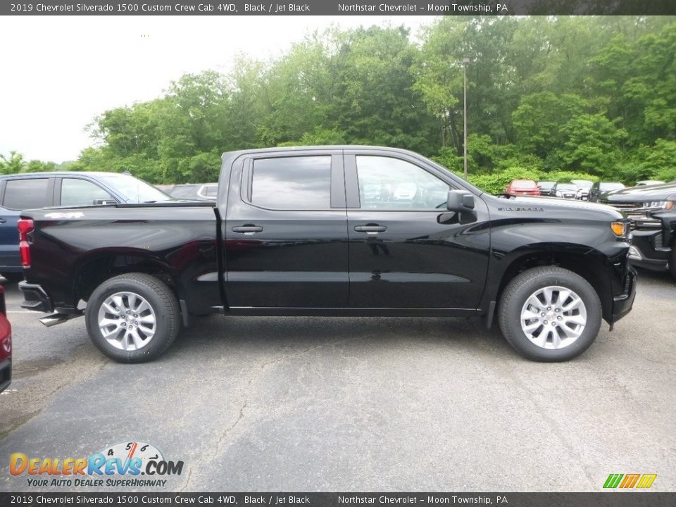 2019 Chevrolet Silverado 1500 Custom Crew Cab 4WD Black / Jet Black Photo #6