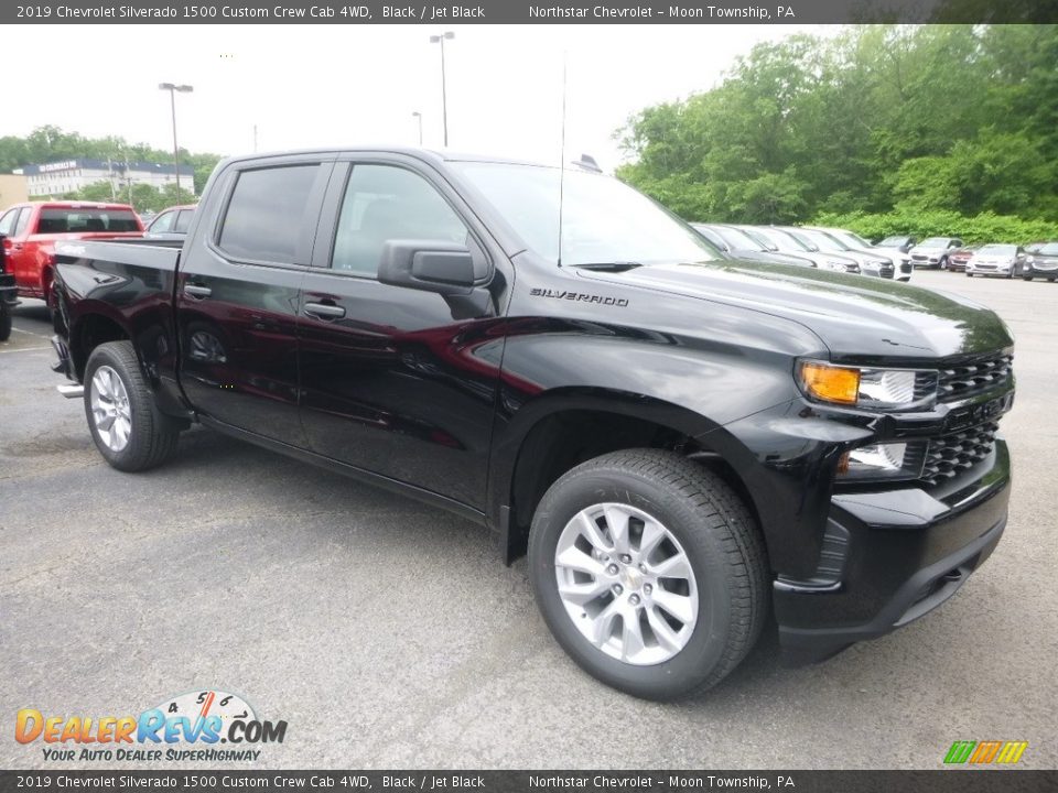 2019 Chevrolet Silverado 1500 Custom Crew Cab 4WD Black / Jet Black Photo #7