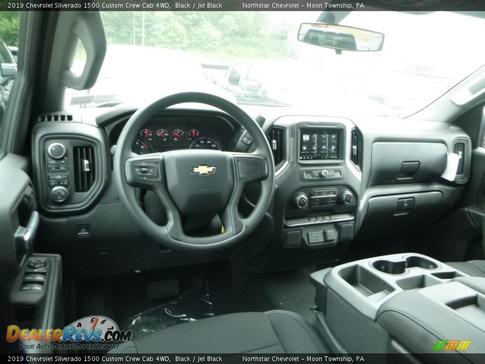 2019 Chevrolet Silverado 1500 Custom Crew Cab 4WD Black / Jet Black Photo #13