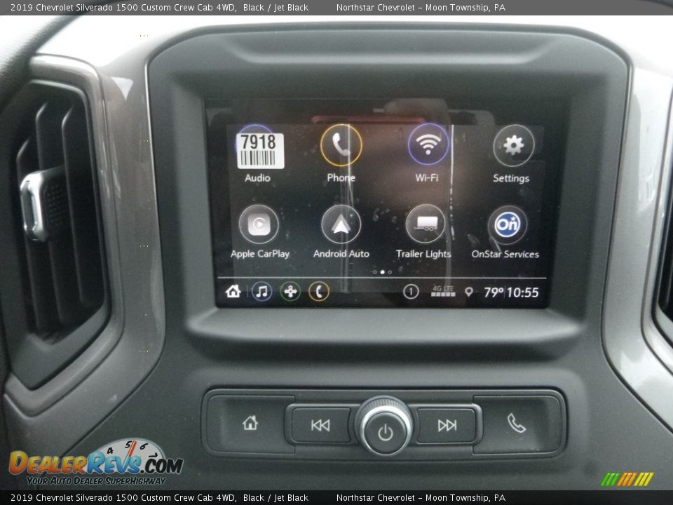 2019 Chevrolet Silverado 1500 Custom Crew Cab 4WD Black / Jet Black Photo #17