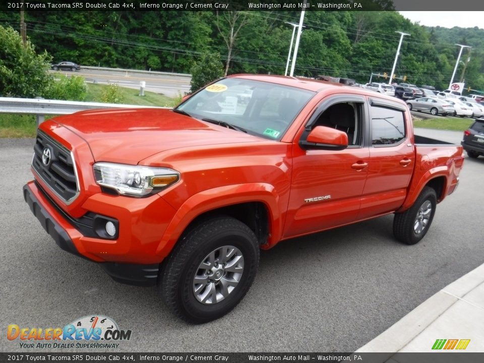 2017 Toyota Tacoma SR5 Double Cab 4x4 Inferno Orange / Cement Gray Photo #7