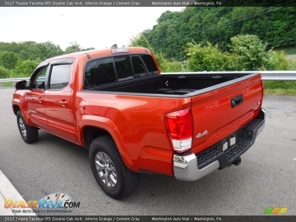 2017 Toyota Tacoma SR5 Double Cab 4x4 Inferno Orange / Cement Gray Photo #8