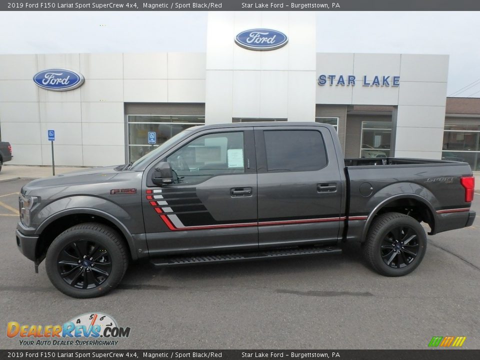 2019 Ford F150 Lariat Sport SuperCrew 4x4 Magnetic / Sport Black/Red Photo #1