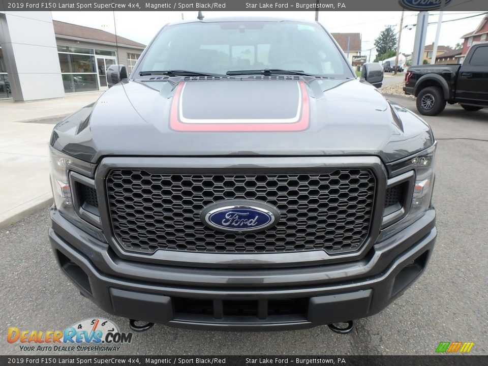 2019 Ford F150 Lariat Sport SuperCrew 4x4 Magnetic / Sport Black/Red Photo #2