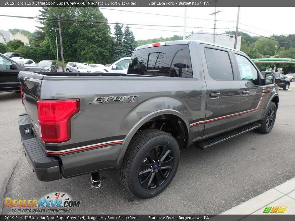 2019 Ford F150 Lariat Sport SuperCrew 4x4 Magnetic / Sport Black/Red Photo #5