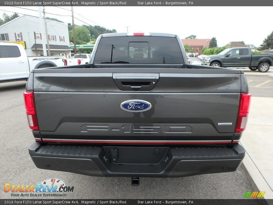 2019 Ford F150 Lariat Sport SuperCrew 4x4 Magnetic / Sport Black/Red Photo #6
