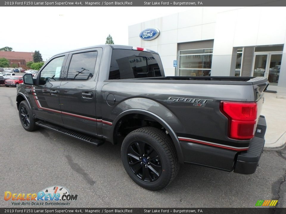 2019 Ford F150 Lariat Sport SuperCrew 4x4 Magnetic / Sport Black/Red Photo #7