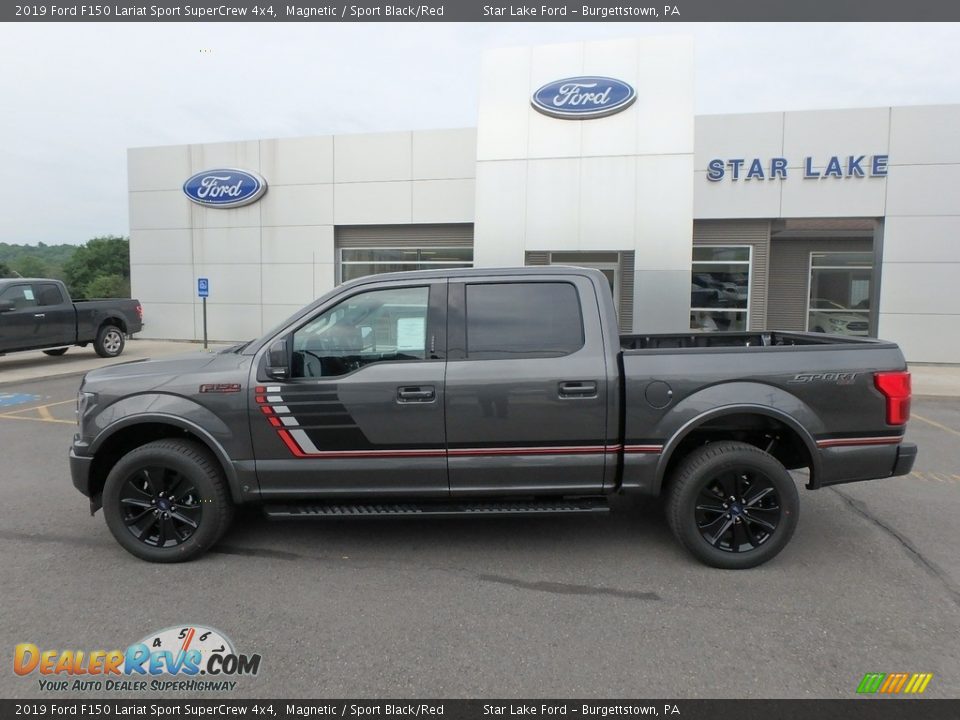 2019 Ford F150 Lariat Sport SuperCrew 4x4 Magnetic / Sport Black/Red Photo #8