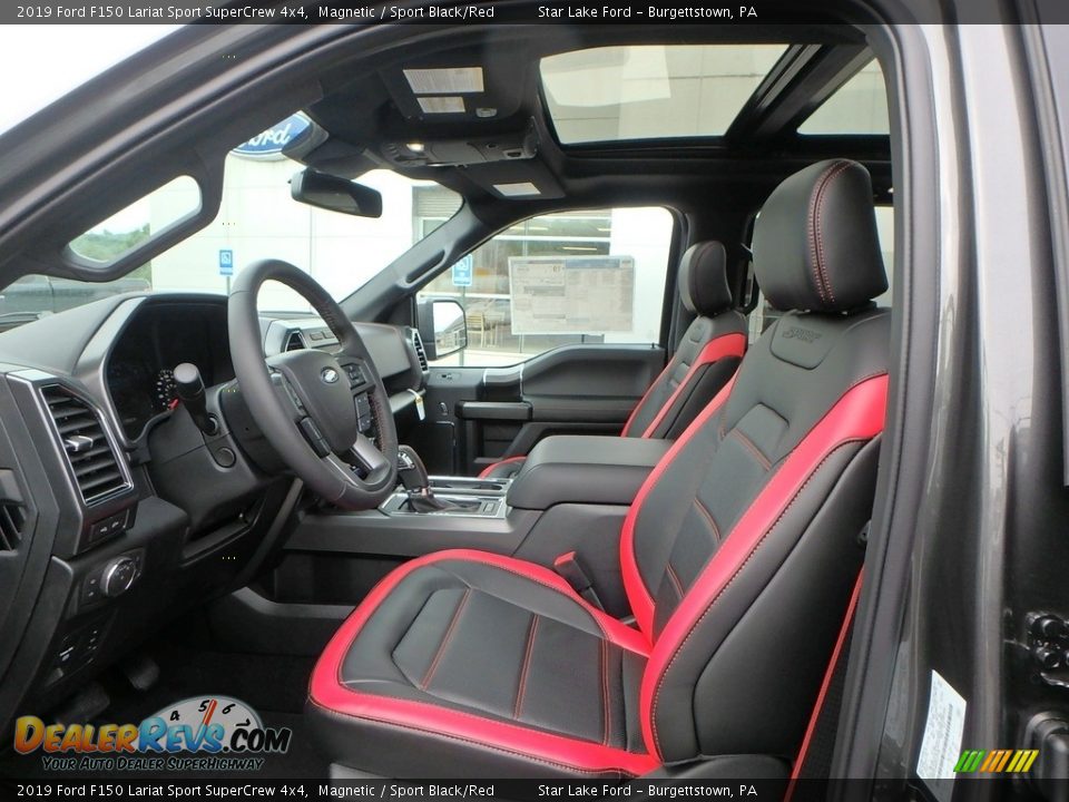Sport Black/Red Interior - 2019 Ford F150 Lariat Sport SuperCrew 4x4 Photo #9