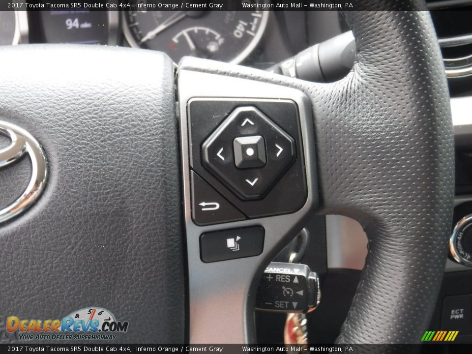 2017 Toyota Tacoma SR5 Double Cab 4x4 Inferno Orange / Cement Gray Photo #22