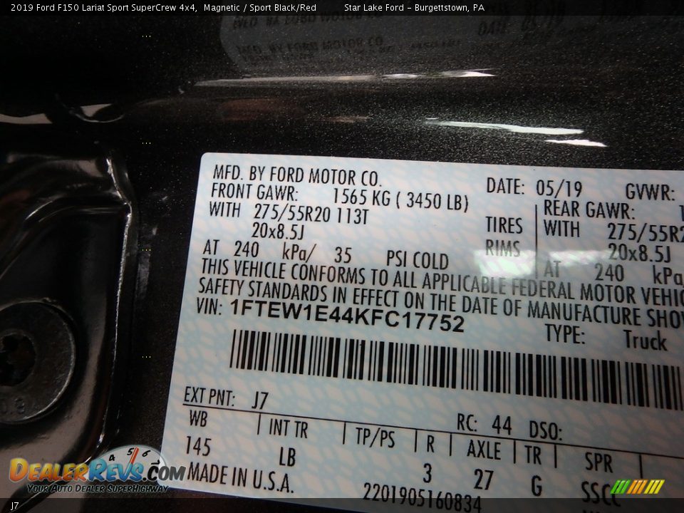 Ford Color Code J7 Magnetic