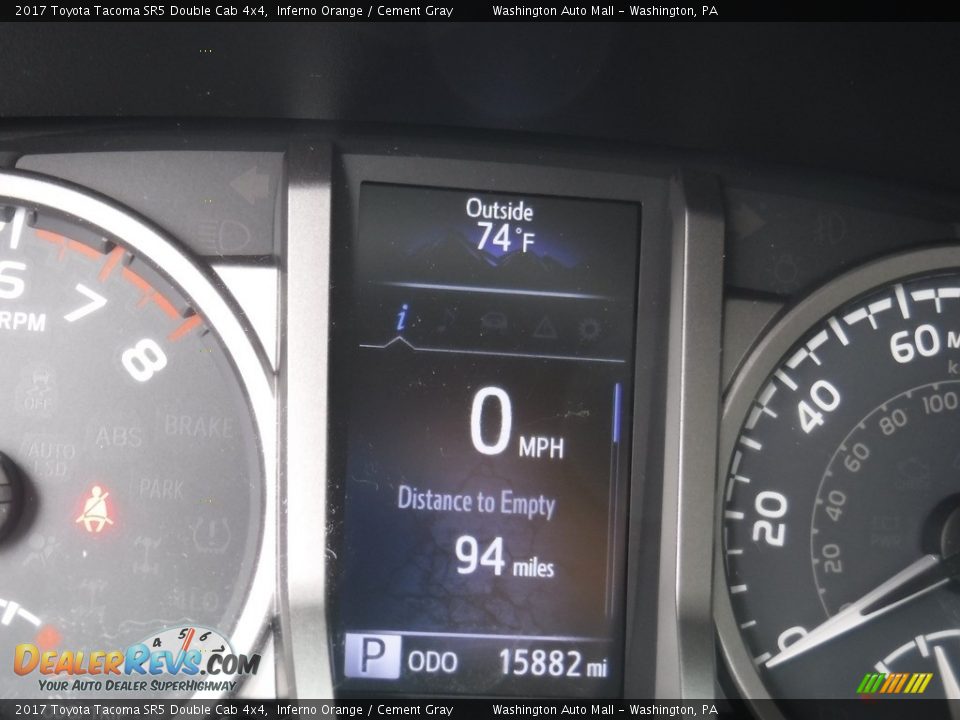 2017 Toyota Tacoma SR5 Double Cab 4x4 Inferno Orange / Cement Gray Photo #28