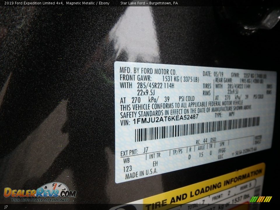 Ford Color Code J7 Magnetic Metallic