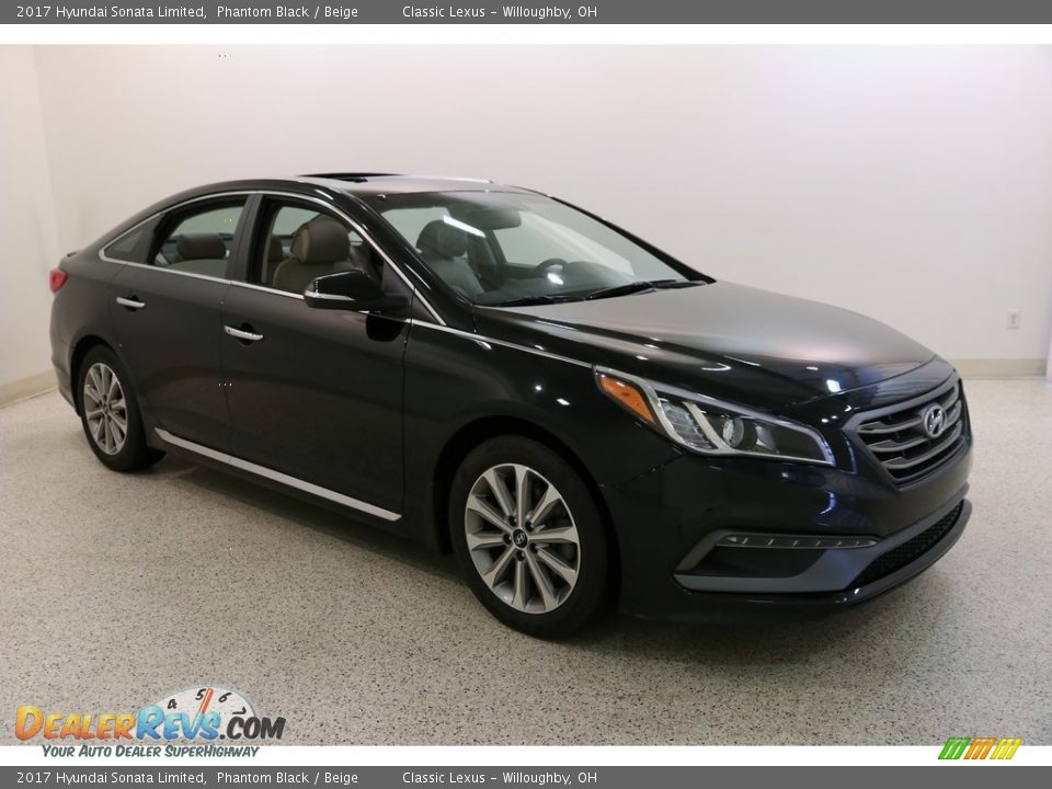 2017 Hyundai Sonata Limited Phantom Black / Beige Photo #1
