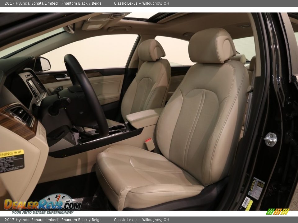 2017 Hyundai Sonata Limited Phantom Black / Beige Photo #5
