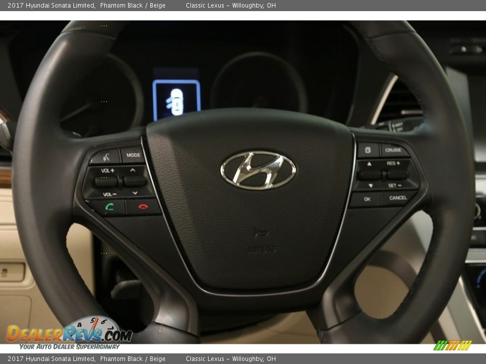 2017 Hyundai Sonata Limited Phantom Black / Beige Photo #6