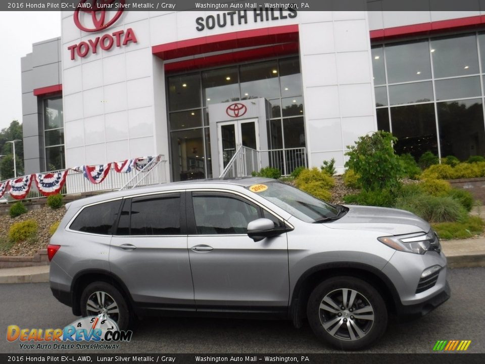 2016 Honda Pilot EX-L AWD Lunar Silver Metallic / Gray Photo #2